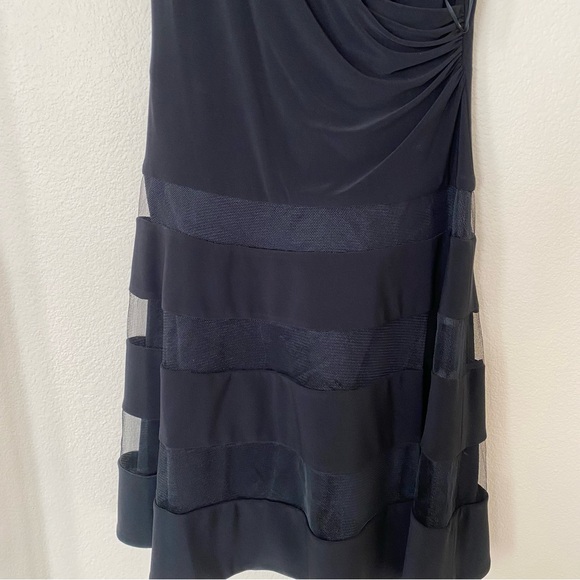 Ralph Lauren Black Tiered Mesh Faux Wrap Dress - Picture 8 of 15